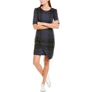 Betsey Johnson Asymmetrical Blue and Black Plaid Mini Dress